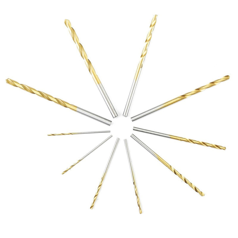 50Pcs Titanium Coated Drill Bits HSS High Speed Steel Drill Bits Set Tool High Quality Power Tools 1/1.5/2/2.5/3mm