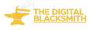 The Digital Blacksmith logo - gold anvil and hammer wordmark, transparent